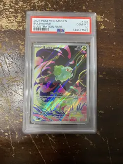 Pokemon Mega Evolution Bulbasaur Illustration Rare 133/132 PSA 10 VHTF RARE - Image 1