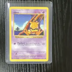 Pokemon Abra 43/102 Base Set Shadowless 30 HP Psyshock Common Regular 1999 - Image 1