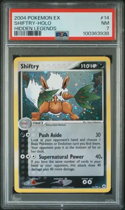 2004 Pokemon EX Hidden Legends Shiftry Holo #14 PSA 7 NM - Image 1