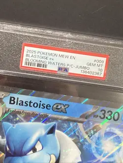 PSA 10 Blastoise Ex Pokemon SV 151 Mew Holo Jumbo 009/165 Blooming Waters Slab - Image 5