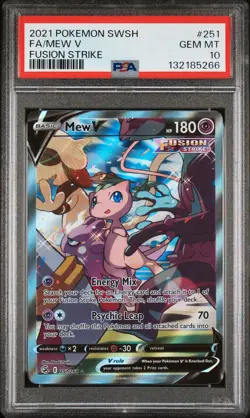 Mew V Pokemon Sword & Shield Fusion Strike 251 PSA 10 - Image 1