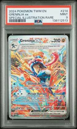2024 Pokemon TWM EN Greninja EX Special Illustration Rare #214 PSA 9 Mint - Image 1