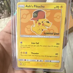 Pokemon TCG Ash's Pikachu SM110 Sm Promo Basic 70 HP 2017 Regular - Image 1