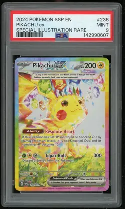 Pokemon TCG Pikachu EX Holo Illustration Rare Full Art 238/191 PSA 9 Mint - Image 1