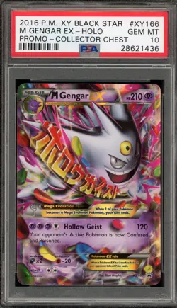 Pokemon M Gengar EX Collector Chest Black Star Holo Promo XY166 PSA 10 Gem Mint - Image 1