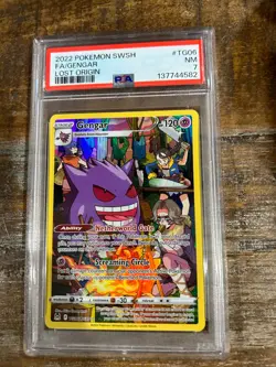 POKEMON 2022 Lost Origin Full Art GENGAR #TG06 PSA 7 Near Mint RARE - Image 1