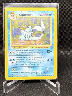 Vaporeon Pokemon TCG Holo Rare 1999 TCG Jungle Set 12/64 NM - Image 1