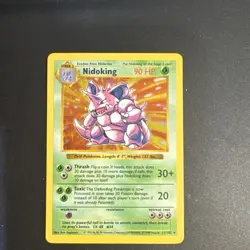 Pokemon TCG Nidoking Base Set Shadowless Holo Rare 11/102 90 HP 1999 English - Image 1