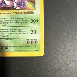 Pokemon TCG Nidoking Base Set Shadowless Holo Rare 11/102 90 HP 1999 English - Image 4