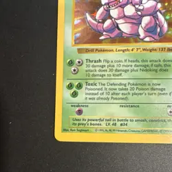 Pokemon TCG Nidoking Base Set Shadowless Holo Rare 11/102 90 HP 1999 English - Image 5