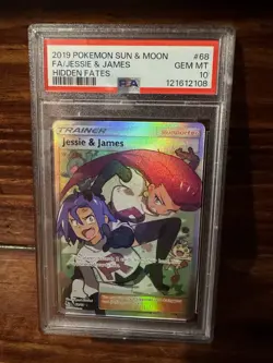 PSA 10 - Jesse And James - 68/68 - Full Art Trainer - Pokemon TCG - Hidden Fates - Image 1
