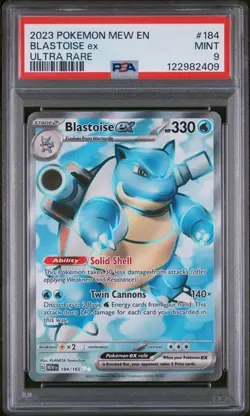 2023 Pokemon 151 Blastoise EX Ultra Rare #184 PSA 9 - Image 1