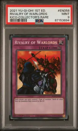 Rivalry Of Warlords KICO-EN058 1st Edition Collector's Rare Yugioh PSA 9 *694 - Image 1