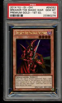 Breaker The Magical Warrior PGLD-EN052 1st Edition Premium Gold Yugioh PSA 10 - Image 1