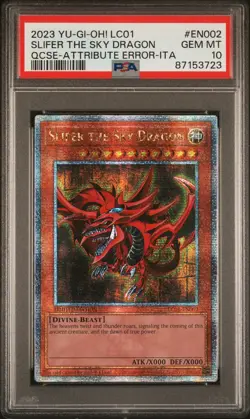 Slifer The Sky Dragon LC01-EN002 QCR Attribute Error-italian Yugioh PSA 10 *723 - Image 1