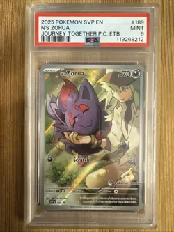 N's Zorua SVP 189 - Pokemon Center Stamped Promo Scarlet & Violet PSA 9 - Image 1