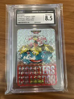 CGC 8.5 Venusaur #003 1996 Carddass Vending Prism Japanese Pokemon Card Red - Image 1