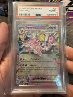 2025 Pokemon Prismatic Evolutions Espeon ex Promos #034/131 PSA 10 - Image 1