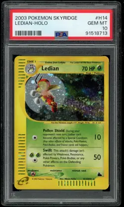 Pokemon TCG Ledian Holo Rare H14/H32 Skyridge PSA 10 Gem Mint WOTC E-Reader - Image 1