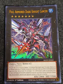 Yugioh Full Armored Dark Knight Lancer AGOV-EN041 Ultra Rare 1st Ed NM - Image 1