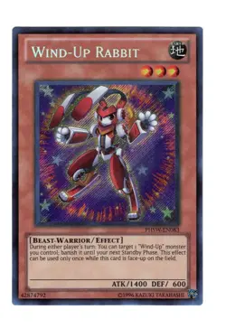 Yugioh- 1X Wind-Up Rabbit - Secret Rare - Unlimited - PHSW-EN083 - Near Mint - Image 1