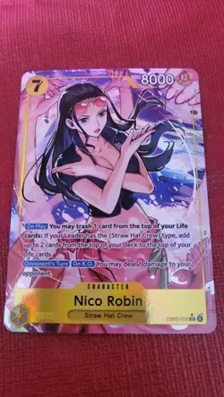 Bandai One Piece Nico Robin EB03-055 SR Straw Hat Crew 7 Cost 8000 Power - Image 1