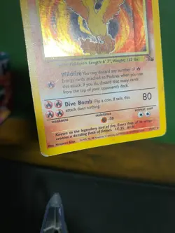 Pokemon Cards - Moltres #12/62 - Pokemon Fossil - Holo Rare - Heavily Played - Image 3