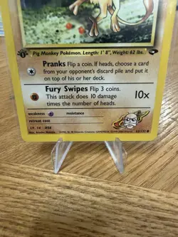 Blaine’s Mankey 63/132 Gym Challenge Vintage Pokemon Card LP WOTC 1st ED - Image 2