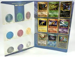 ‼ Pokemon Card Japanese Neo Genesis Premium File 3 Folder w/ 9 cards - Image 1