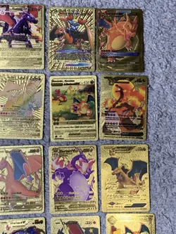 Set of 50 Charizard V, VMax, GX, EX & More Gold Foil Fan Art Card MP-LP - Image 4