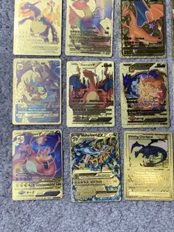 Set of 50 Charizard V, VMax, GX, EX & More Gold Foil Fan Art Card MP-LP - Image 5