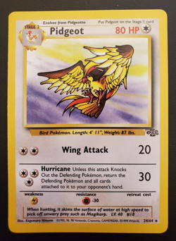 Pokemon Card Pidgeot 24/64 Jungle Non Holo Rare WOTC LP - Image 1