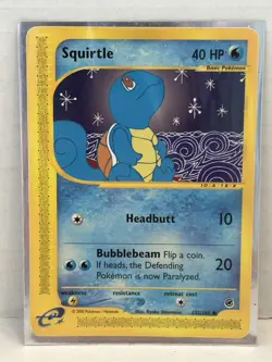 Pokemon Squirtle Expedition Base Set 132/165 Card 2002 - Image 1