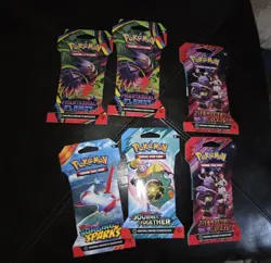 Pokemon Booster Pack Sleeves No Cards Cardboard Only 6x Phantasmal Flames Read - Image 1