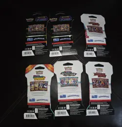 Pokemon Booster Pack Sleeves No Cards Cardboard Only 6x Phantasmal Flames Read - Image 2