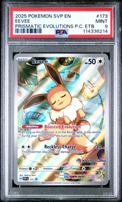 PSA 9 Eevee SVP173 Promo Pokemon Center Exclusive Prismatic Pokemon Graded Card - Image 1