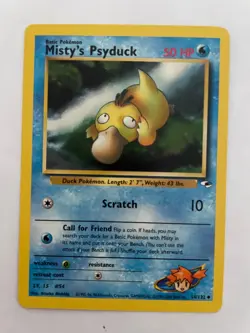 Pokemon Misty’s Psyduck Gym Heroes Vintage Card #54/132 NM Wotc 2000 - Image 1
