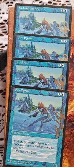Mtg Autographed FE Sea Sprite x4 Playset Legends Whirling Dervish Signed - Image 4