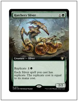 1x Hatchery Sliver, Extended Art, Commander Masters, Magic MTG NM - Image 1