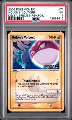 2005 Pokemon EX Delta Species Holon's Voltorb Reverse Holo #71/113 PSA 7 - Image 1