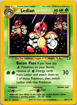 Ledian 039/111 Neo Genesis Unlimited NM Pokemon TCG - Image 1