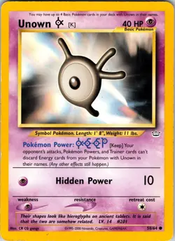 Unown [K] 58/64 Neo Revelation Pokemon TCG LP/MP Unlimited - Image 1