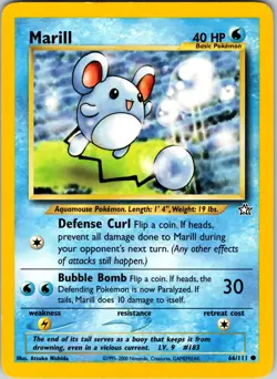 Marill 066/111 Neo Genesis Pokemon TCG MP Unlimited - Image 1