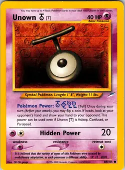 Unown [T] 088/105 Neo Destiny Pokemon NM Unlimited - Image 1