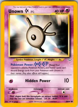 Unown [K] 58/64 Neo Revelation Pokemon NM Unlimited - Image 1