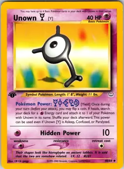 Unown [Y] 40/64 Neo Revelation Pokemon NM 1st Edition - Image 1