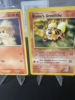Pokemon Growlithe Card Lot Vintage + Blaine’s Growlithe Gym Heroes WOTC LP - Image 5