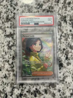 Pokemon TCG Parasol Lady Paradox Rift 255/182 Special Illustration Rare, PSA 9 - Image 1