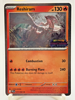Pokemon Reshiram (Phantasmal Flames Stamped) Promo 017/094 NM - Image 1