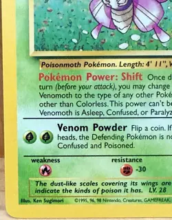 Venomoth Pokemon TCG Jungle Set Unlimited 29/64 Rare Non-Holo LP - Image 2